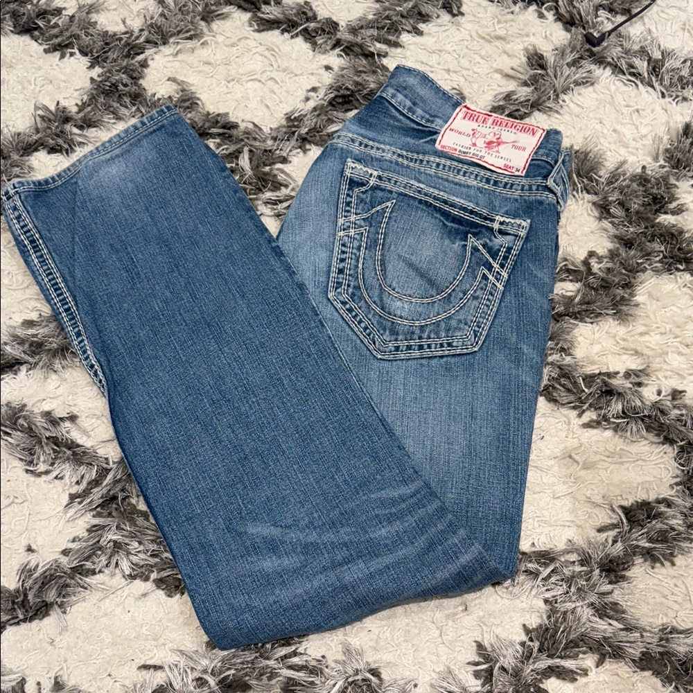 True Religion Men’s Classic Blue Straight Jeans